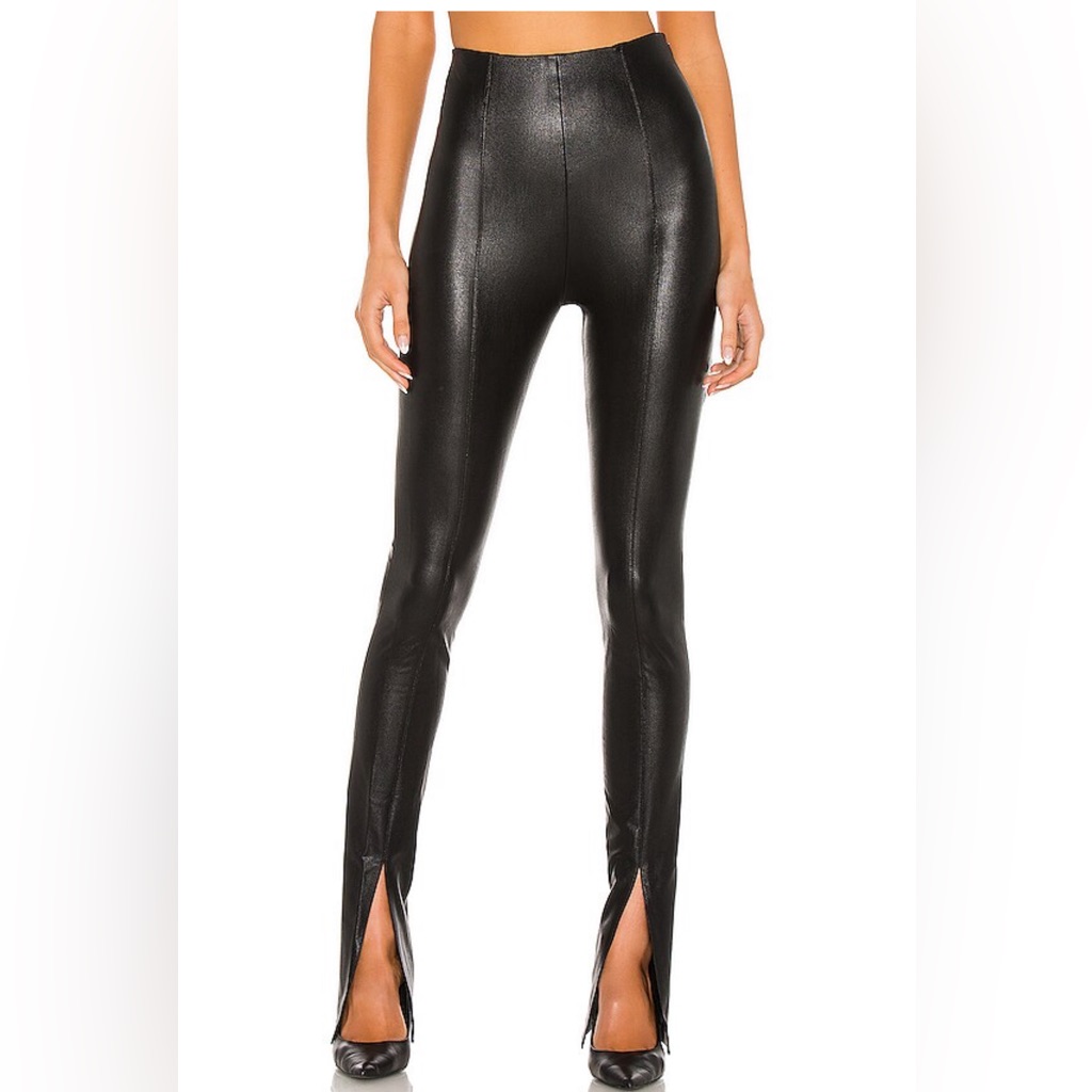 Amanda Uprichard Black Faux Leather Pants